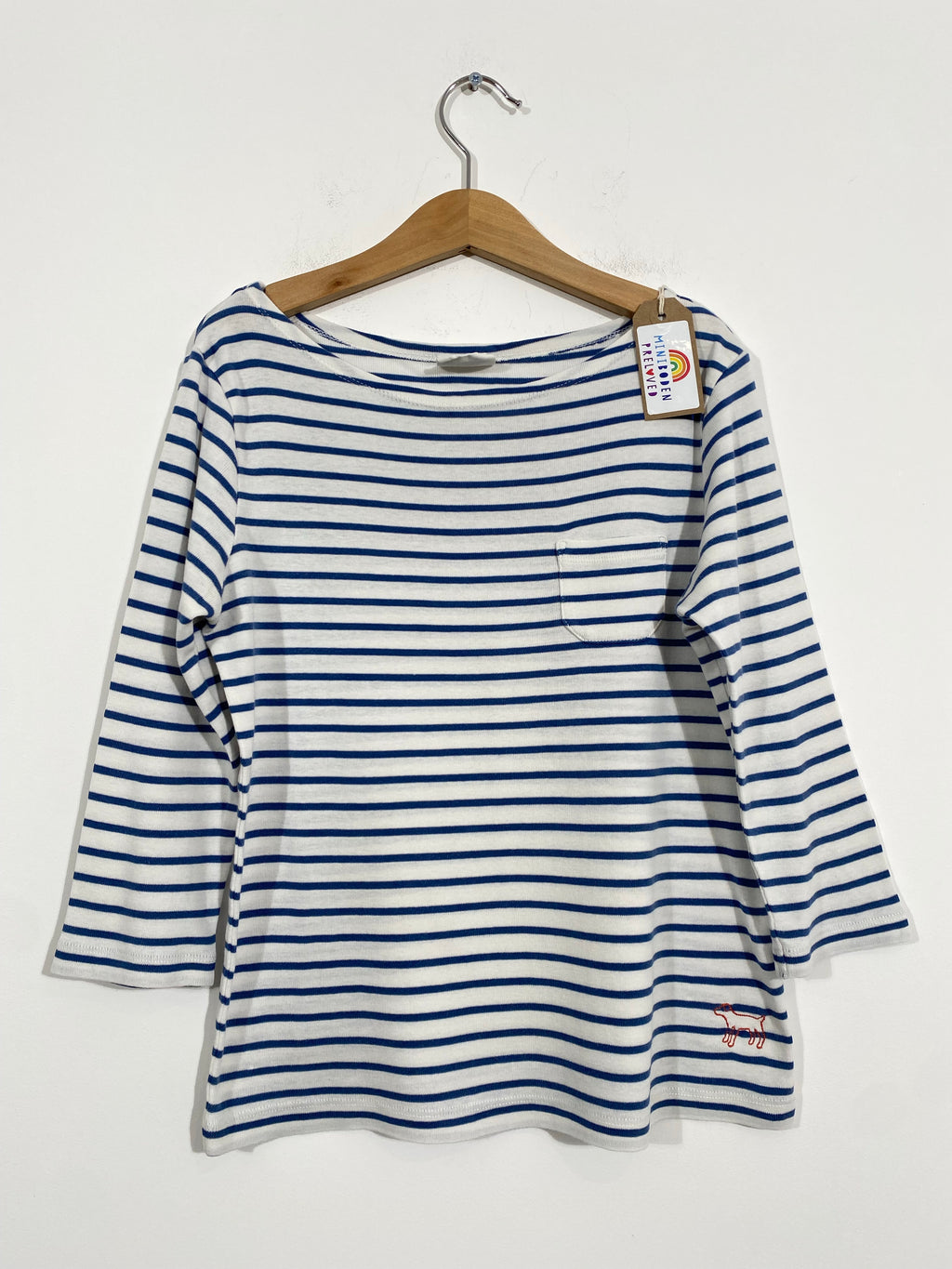 Blue Stripy Boatneck Top (9-10 Years)