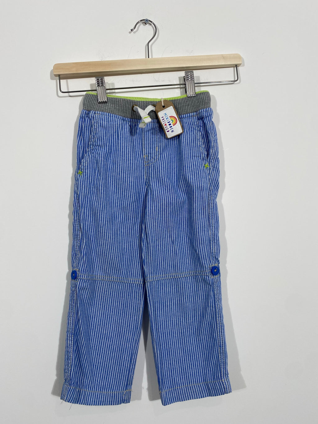 Blue Stripy Roll Up Trousers (3 Years)
