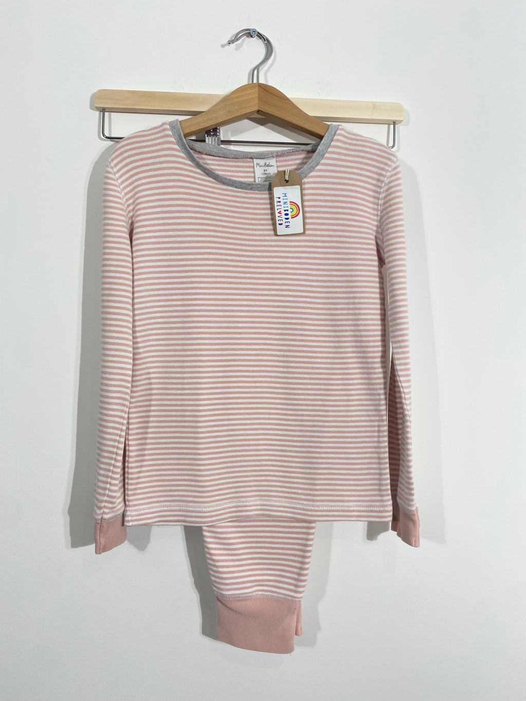 Pink & White Stripy Slim Fit Pyjamas (8 Years)