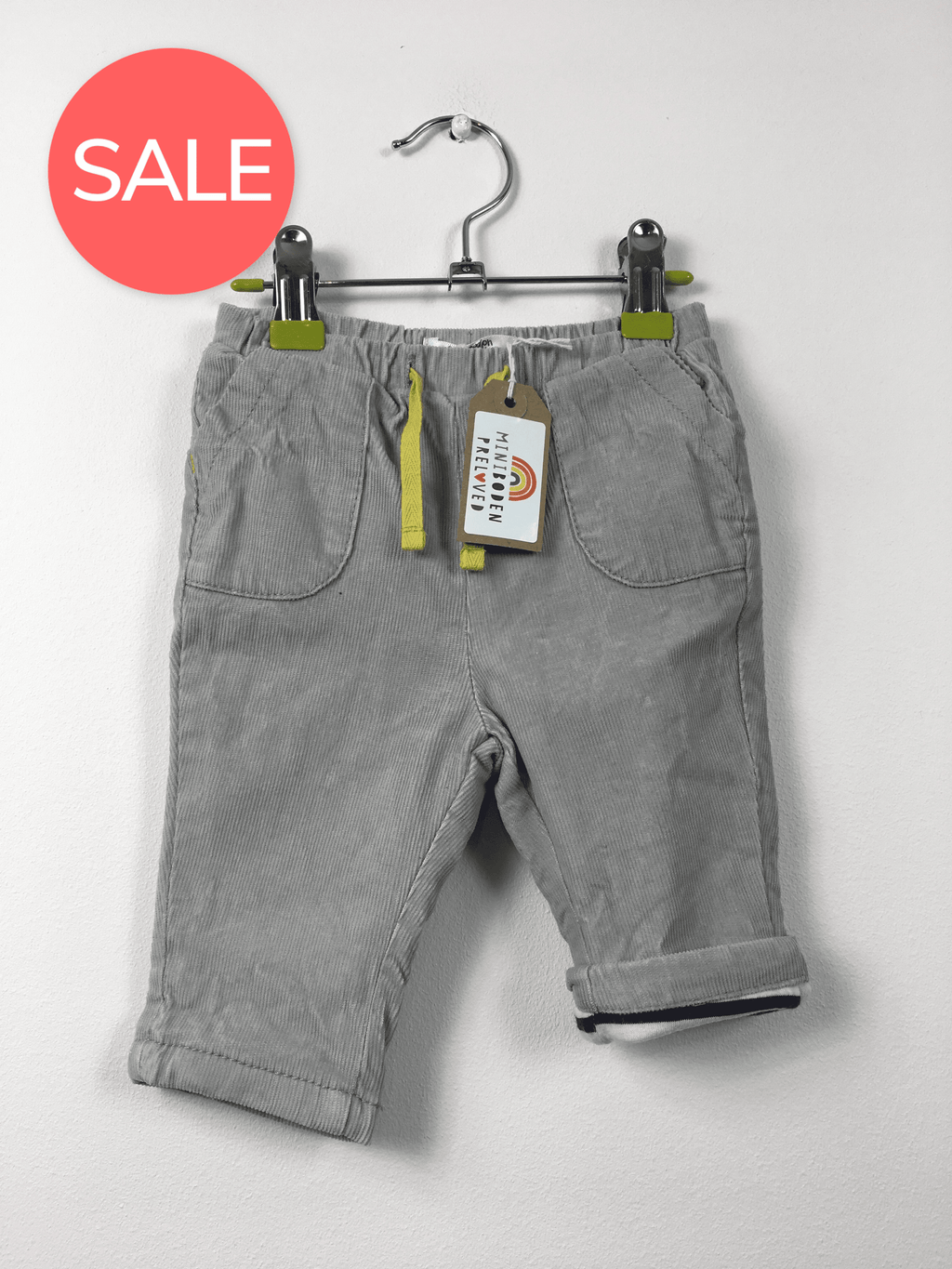 Lined Grey Cords (0-3 Months)
